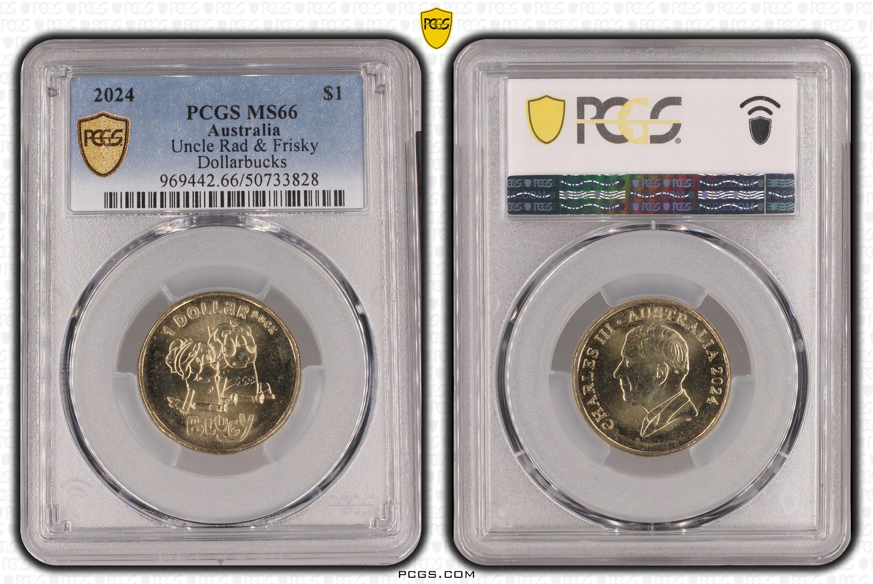 Uncle Rad & Frisky - Dollarbucks POP 1/0, One Dollar, 2024, PCGS MS66