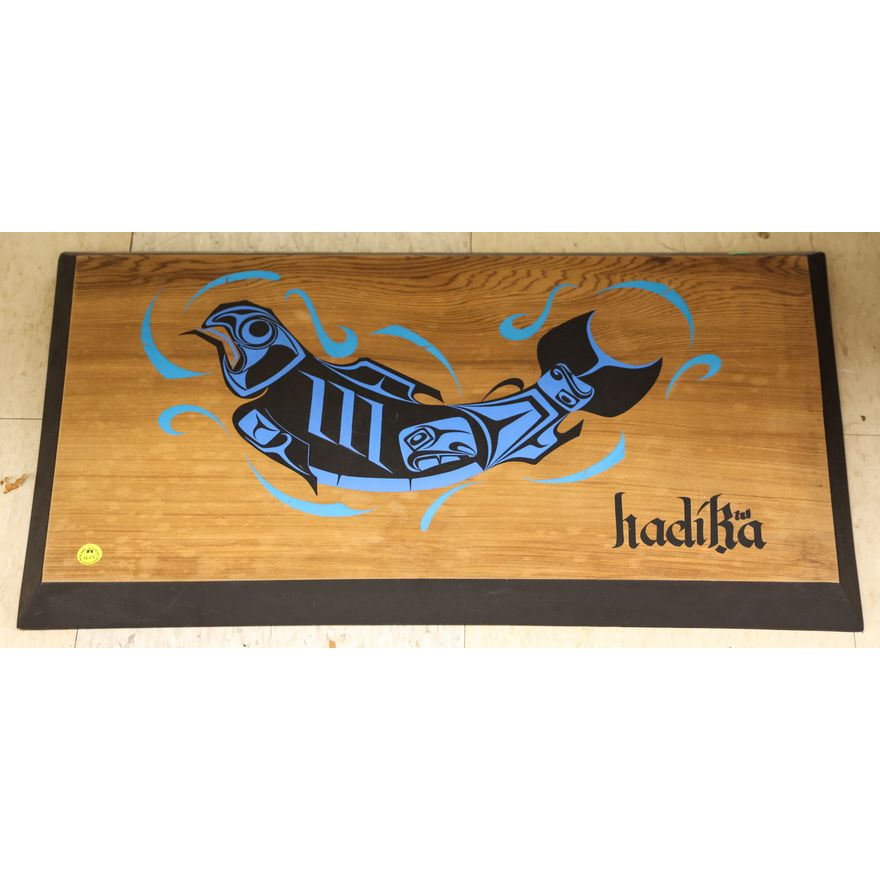 Northwet Coast Painted Wood Salmon Plaque 26''
