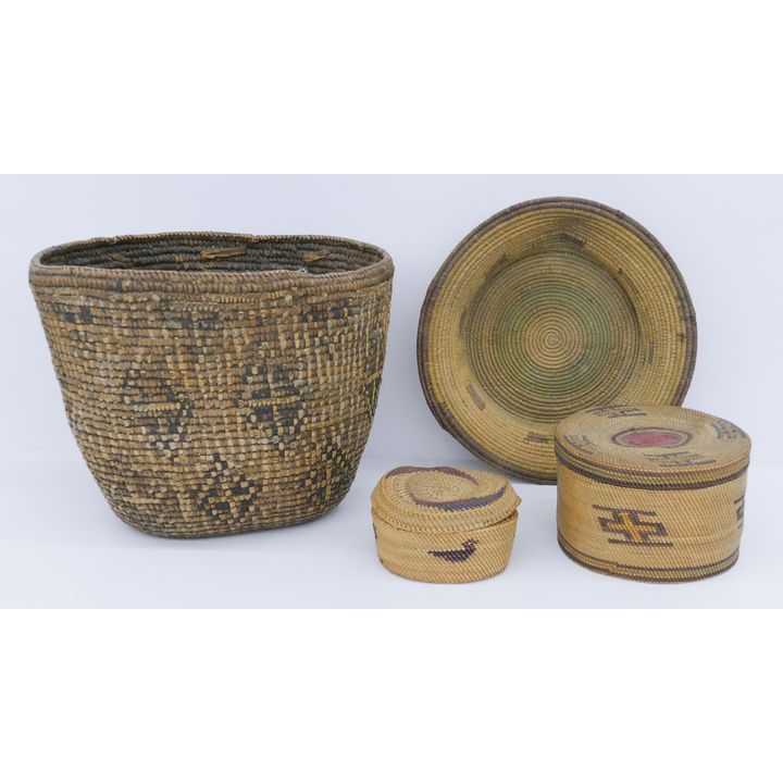 4pc Antique Northwest Coast Indian Baskets