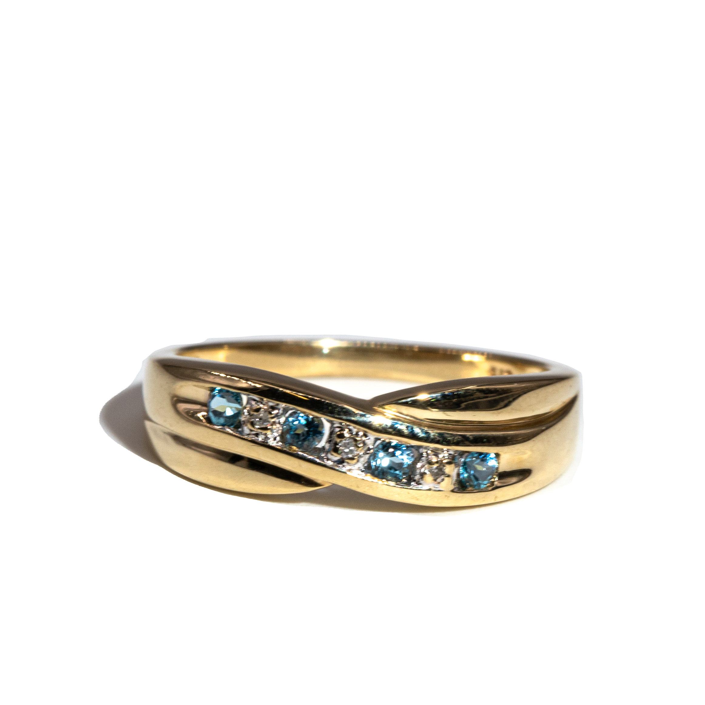 Diamond & Topaz 9ct Gold Ring,