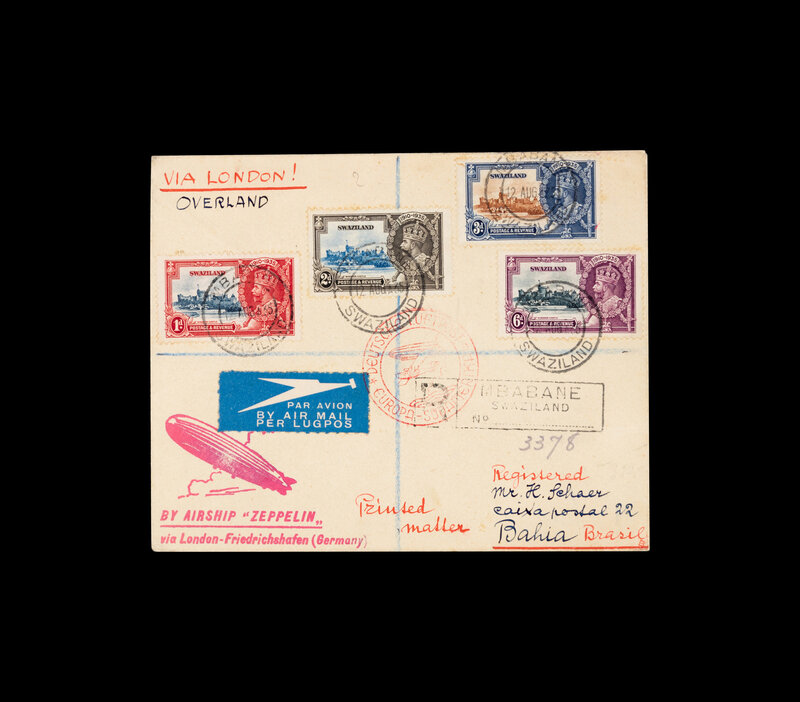 [FLIGHT COVER] SWAZILAND. 1935. 11th South American Zeppelin Flight (AAMC Z-260 var)