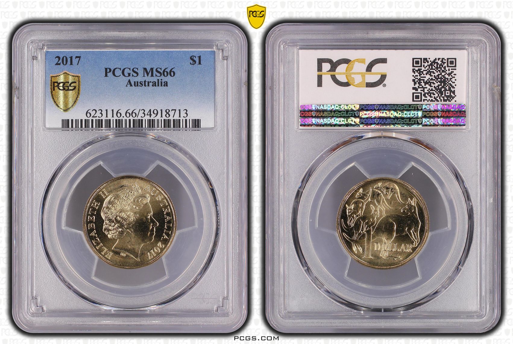 Elizabeth II, One Dollar, 2017, PCGS MS 66