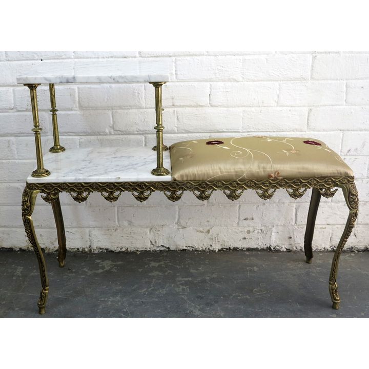 BRASS TELEPHONE TABLE,