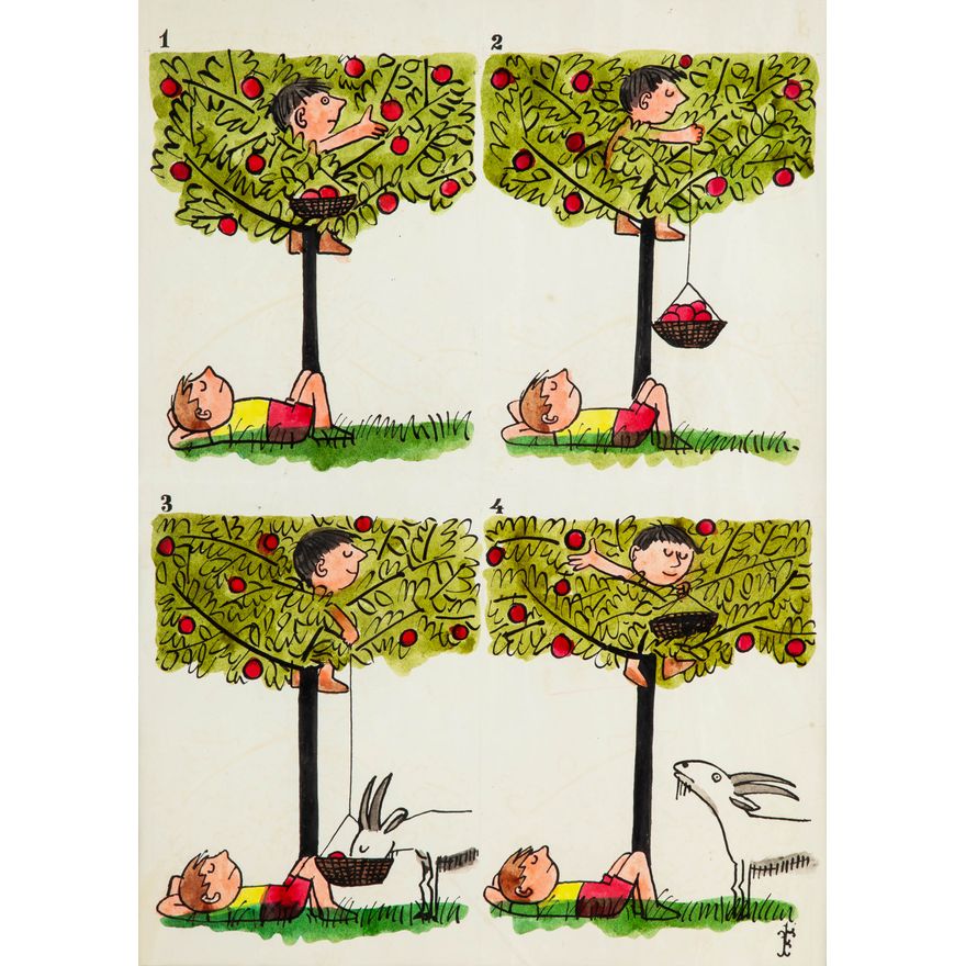Jerzy Flisak | Koza - łobuz, projekt ilustracji do pisma dziecięcego, lata 70/80 XX w.