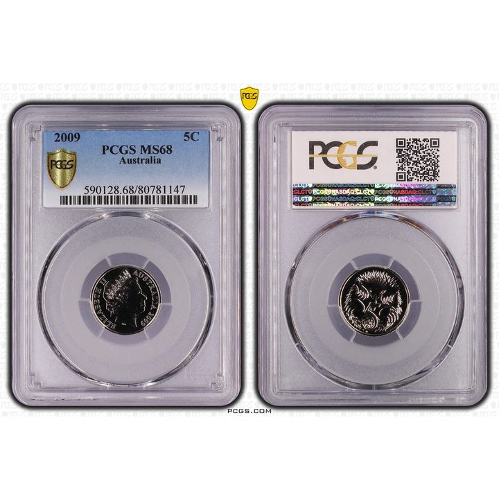 Elizabeth II, Five Cent, 2009, PCGS MS68