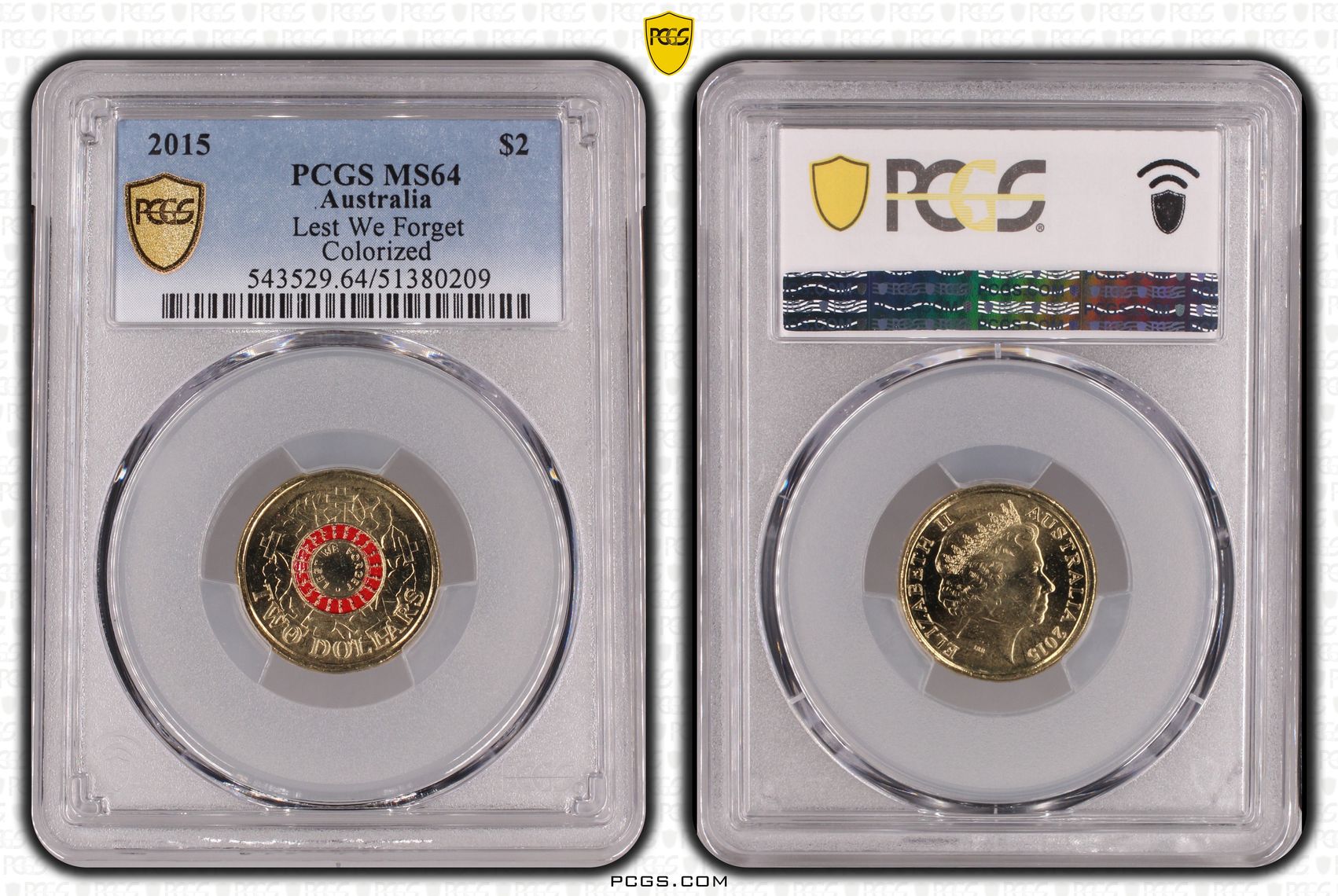 Lest We Forget Colorized, Two Dollar, 2015, PCGS MS64
