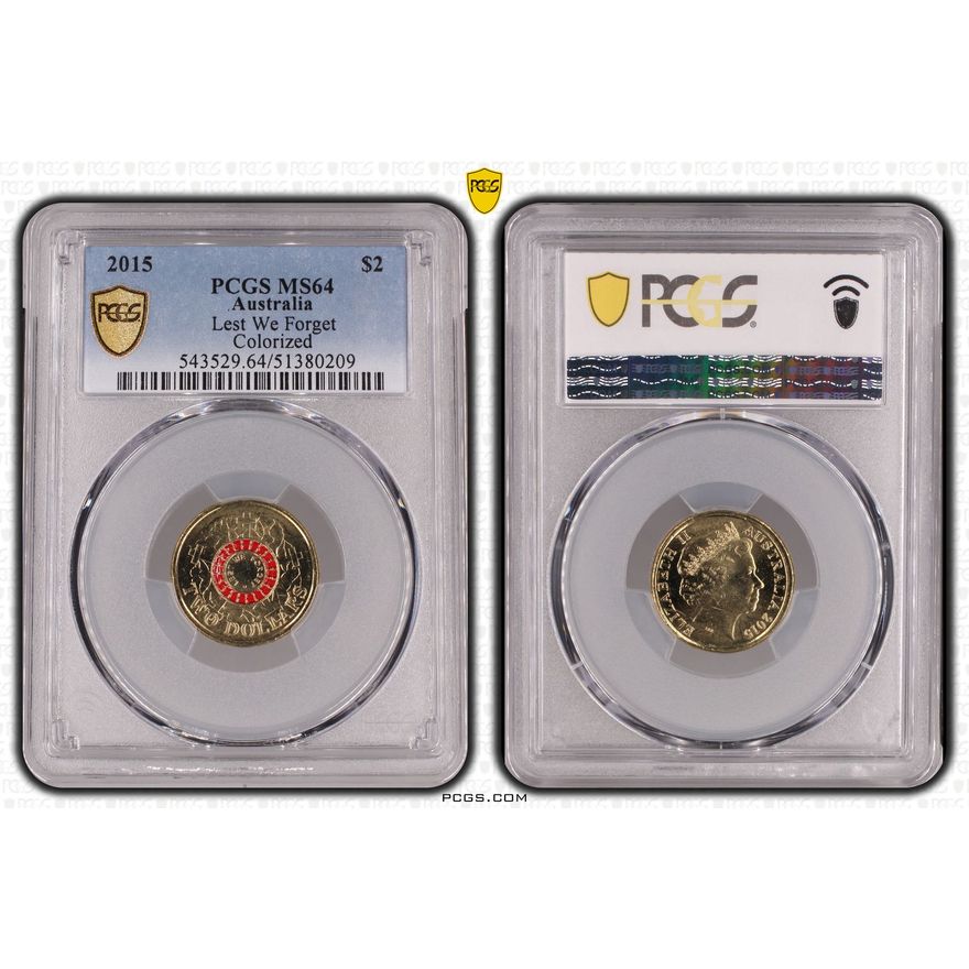 Lest We Forget Colorized, Two Dollar, 2015, PCGS MS64