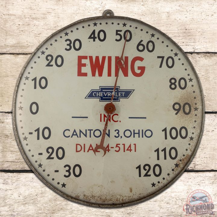 Ewing Chevrolet Inc. Canton Ohio 12" Advertising Thermometer