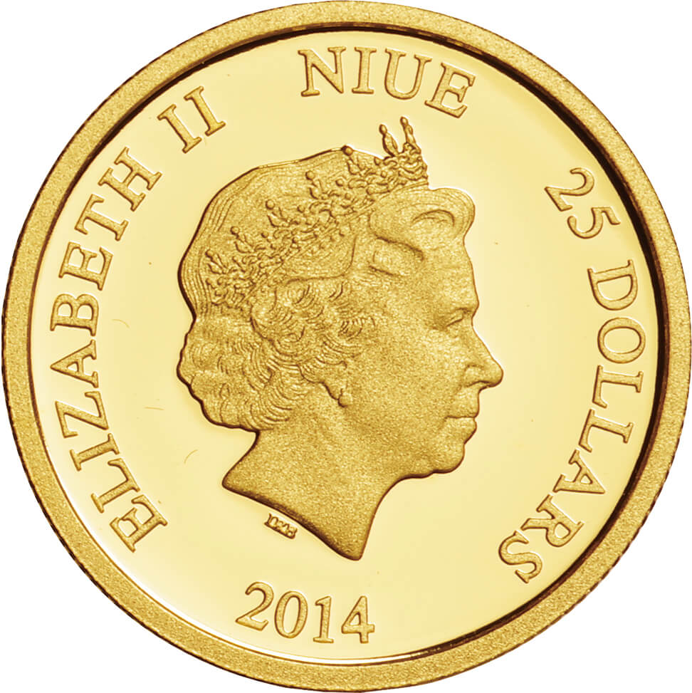 ニウエ-Niue. 2014. gold. 25. Dollar. Proof. （世界初のディズニー 