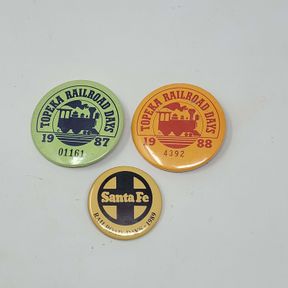 1987, 1988 & 1989 Railroad Days Collectible Pinback Buttons