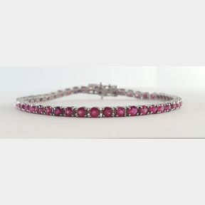 18CT WHITE GOLD BRACELET WITH 6.00CT RUBIES - 51633/346