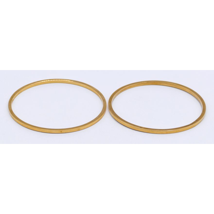 Pair of 18k Bangle Bracelets 2.6mm - 12.4 Grams TW