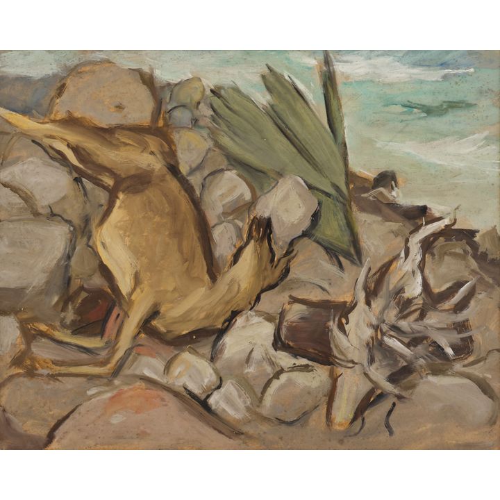 Arthur Runquist ''Death Among the Rocks'' Oil