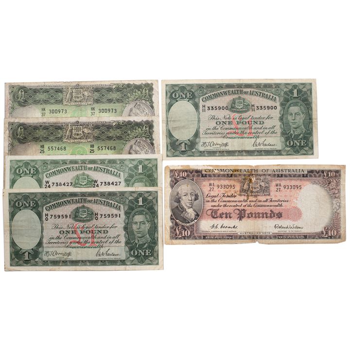 One Pound & Ten Pounds, 1940s - 1960s, G - F