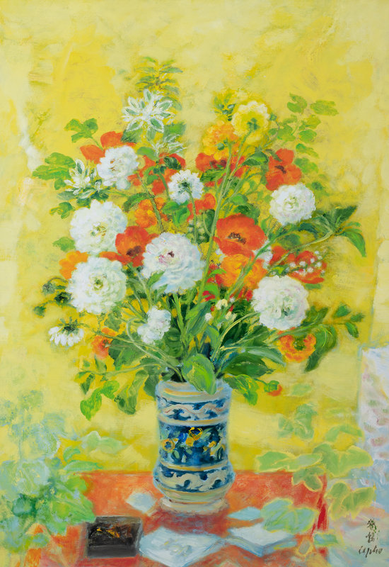 Le Pho
(French/Vietnamese, 1907–2001)
Les Dahlias Blanches, 1974