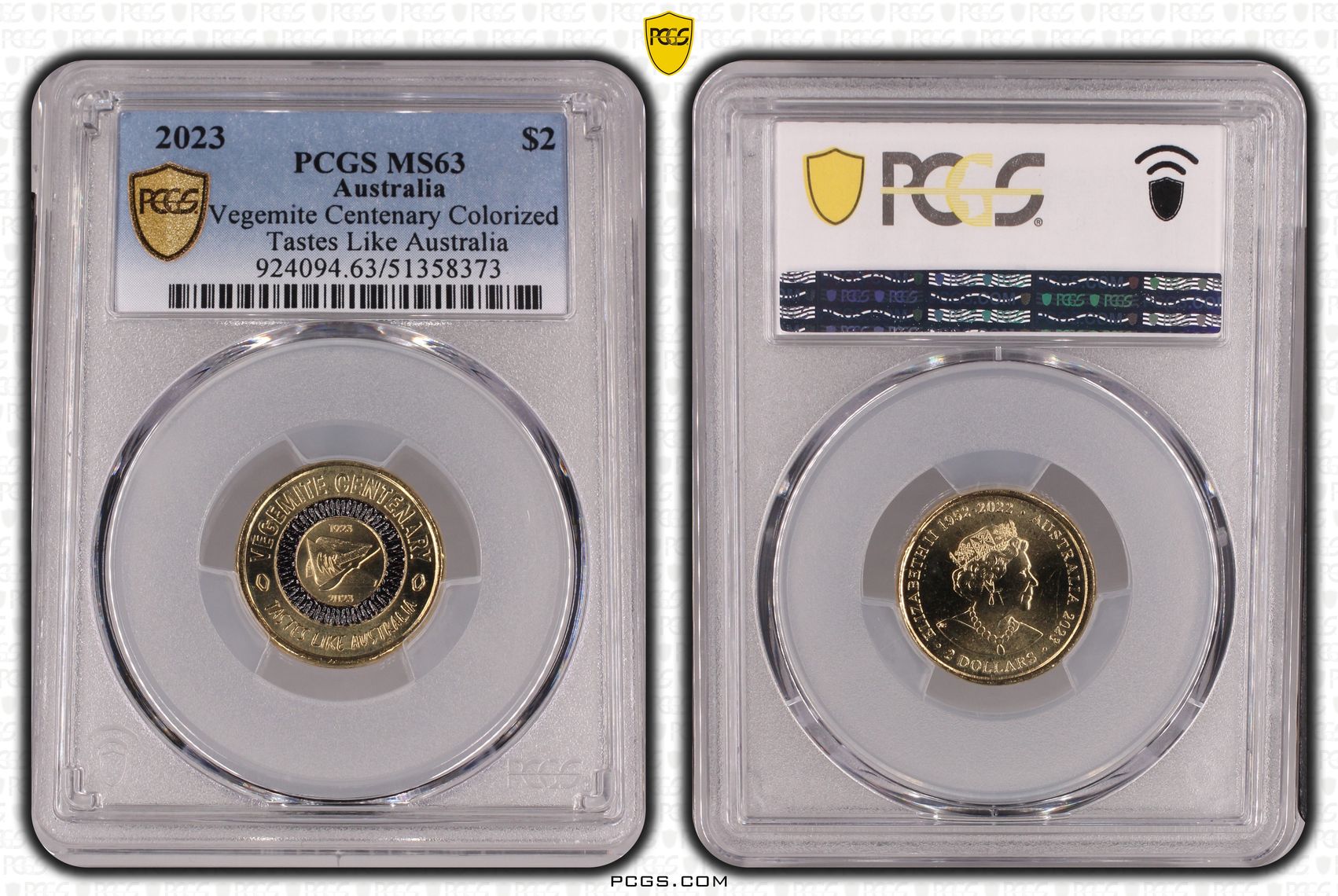 Vegemite Centenary Colorized Tastes Like Australia, Two Dollar, 2023, PCGS MS63
