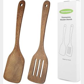 WOODEN SPATULA FOR COOKING 12 INCHES WOOD SPATULA SLOTTED TURNER COOKING UTENSILS FOR NONSTICK COOKWARE, KITCHEN SPATULA FOR FISH,