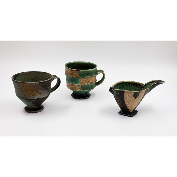 Jeff Oestreich - Two mugs and a beaked creamer