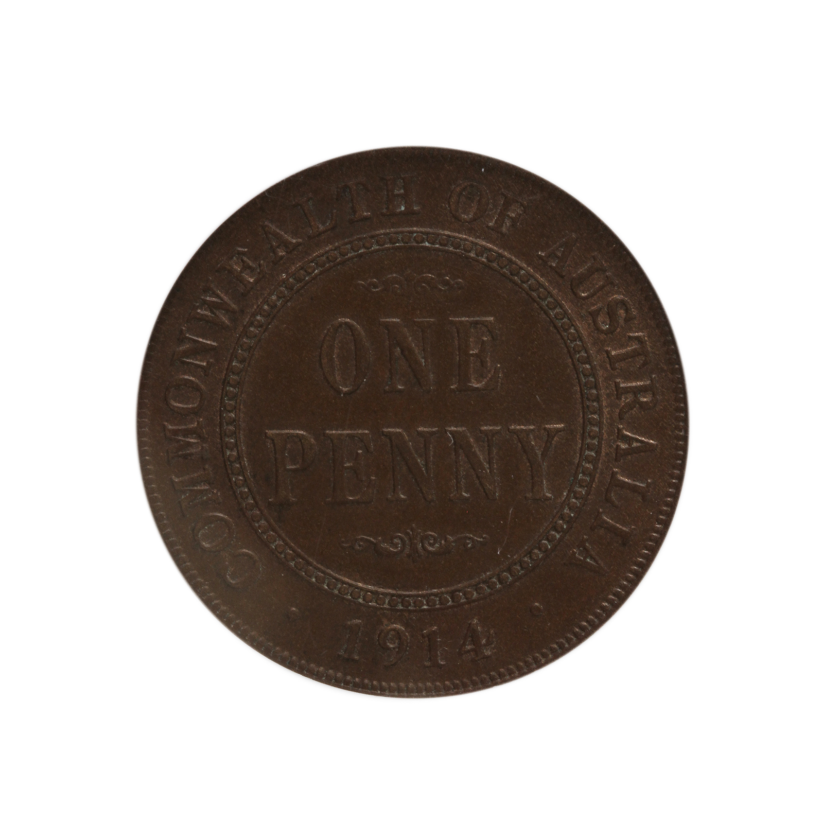 George V, Penny, 1914, AU 58