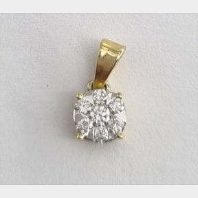 0.20CTS OF BRILLIANT CUT DIAMONDS COLOUR I/J CLARITY SI SET IN A LOVELY YELLOW GOLD PENDANT