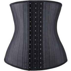 25 Steel Boned Latex Waist Trainer Belly Slimmming Belt Black Black 2XL |