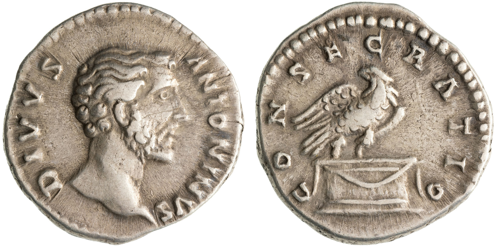 Antoninius Pius, Denarius, 161 AD, gVF