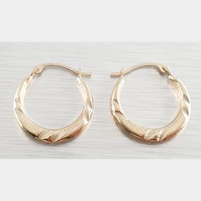 9CT YELLOW GOLD CREOLE EARRINGS - 51929/1283