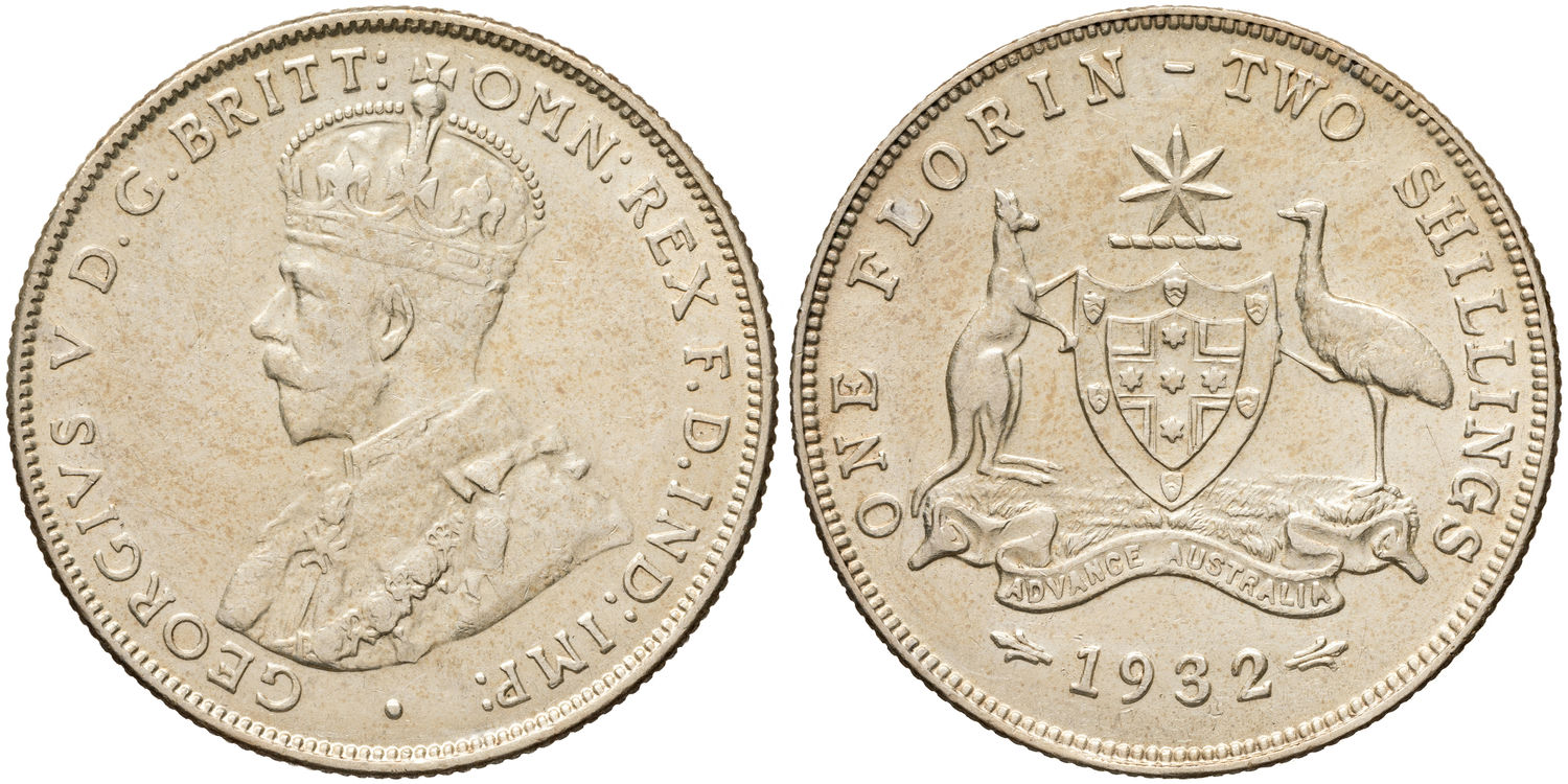 George V, Florin, 1932, VF