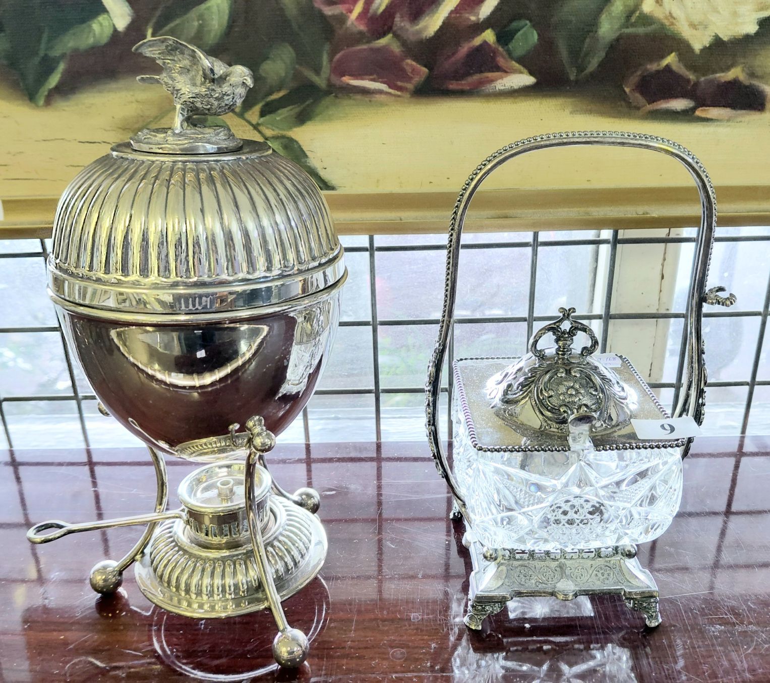 9 · EGG CRUET WARMER AND SUGAR BOWL