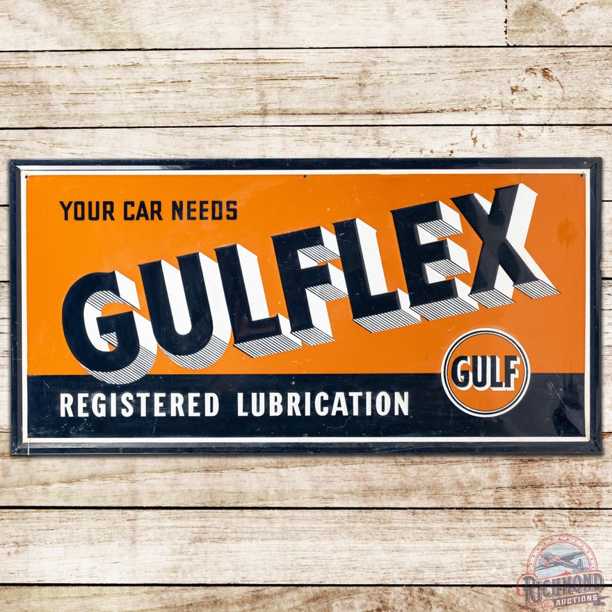 Your Car Needs Gulflex Registered Lubrication SST Sign - 7.5
