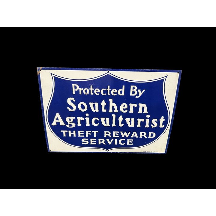 Protected By Souther Agriculturist Theft Reward Service Farming Tin Metal Sign