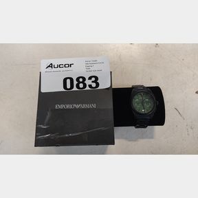 ARMANI MENS BLACK STAINLESS STEEL FEDERICO WATCH -