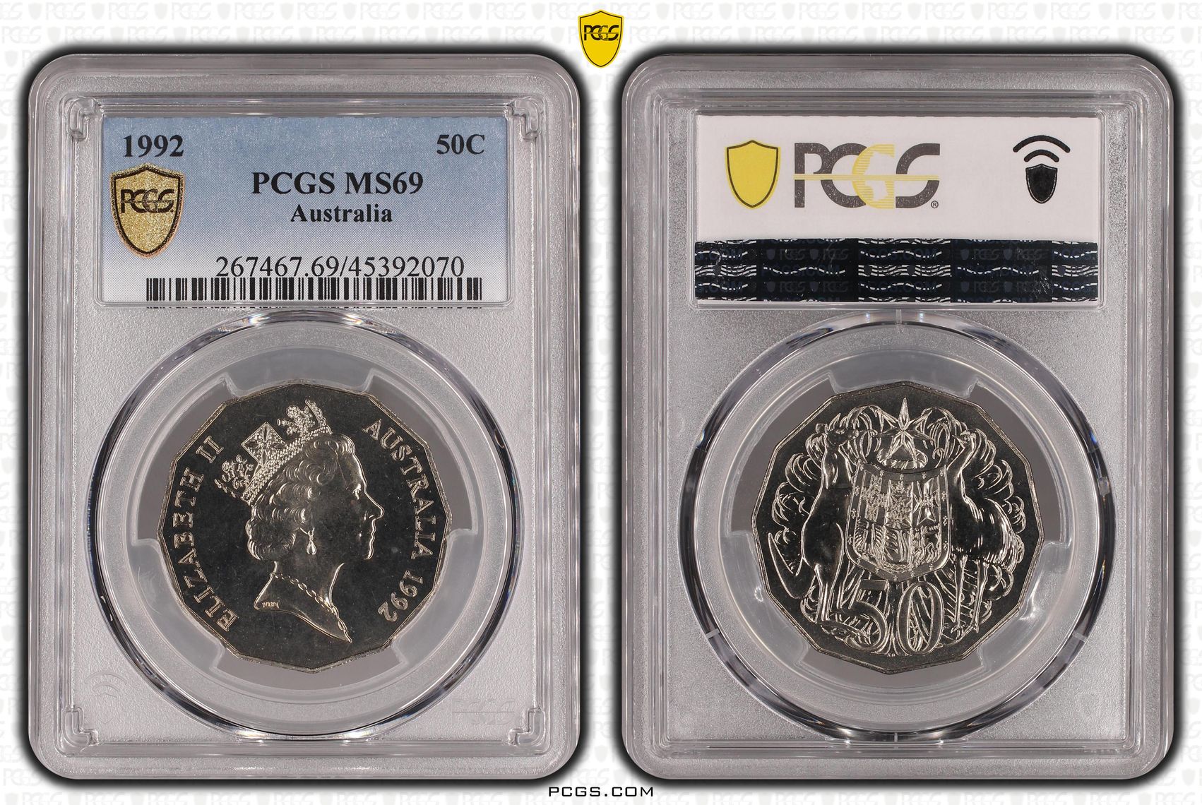 POP 5/0, Fifty Cent, 1992, PCGS MS69