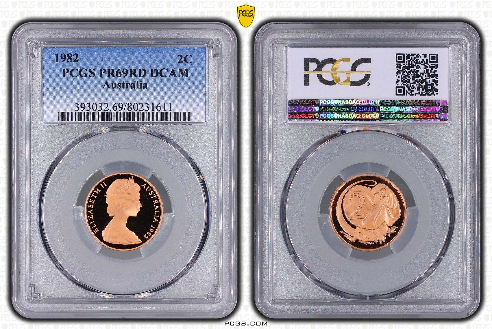 Elizabeth II, , Two Cent, 1982, PCGS PR69DCAM
