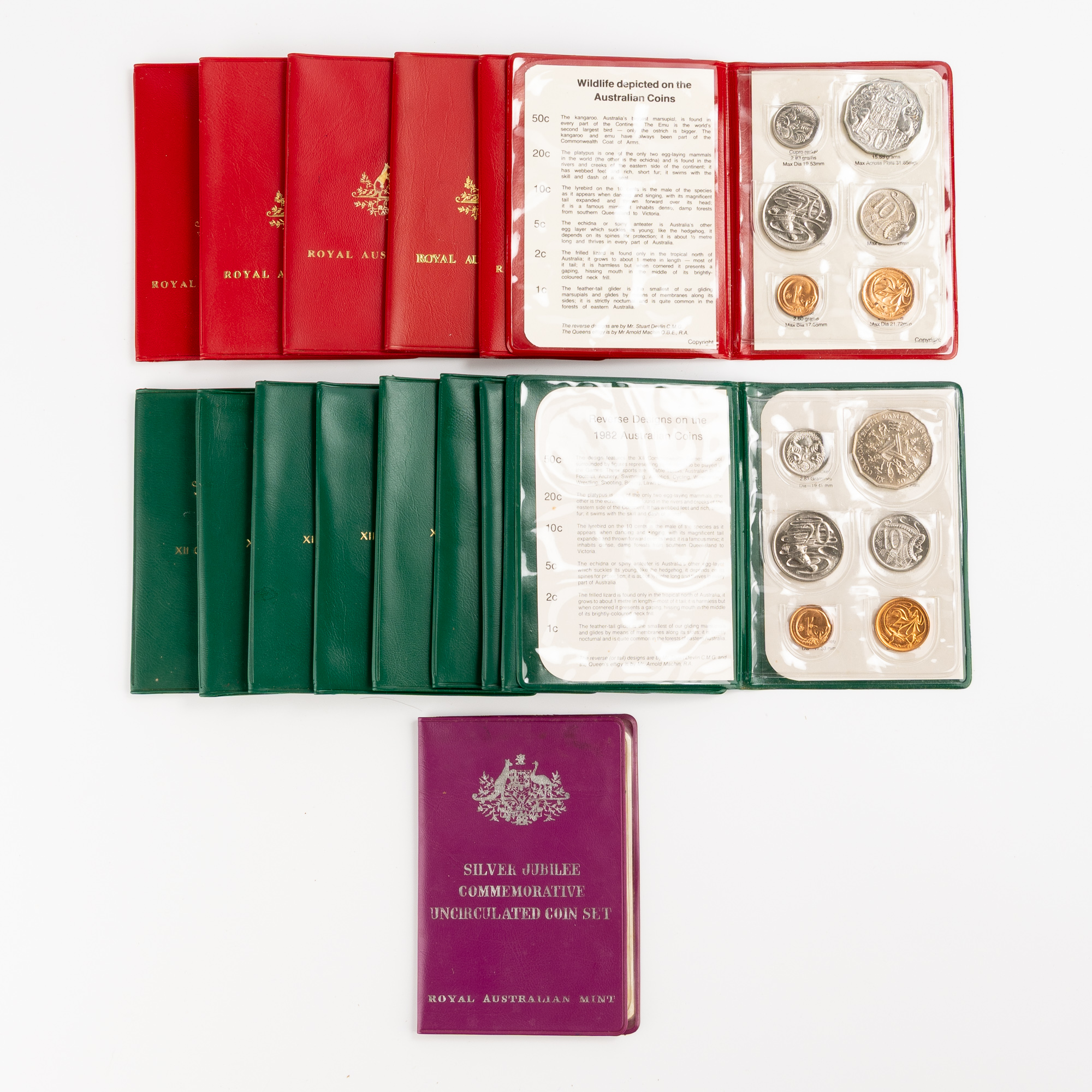 Elizabeth II, One Cent - Fifty Cents, 1977 - 1983, UNC