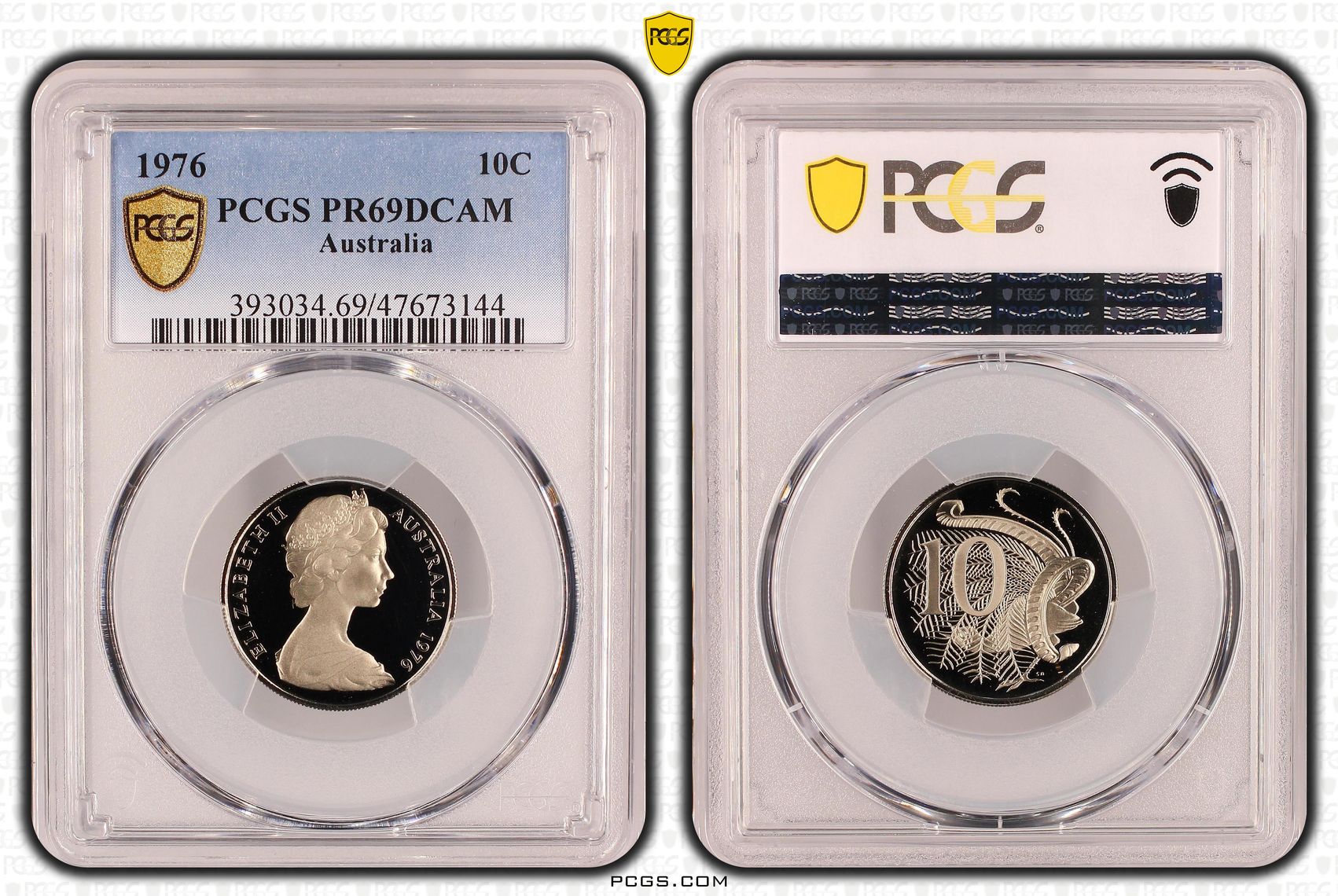 Ten Cent, 1976, Pcgs Pr69dcam