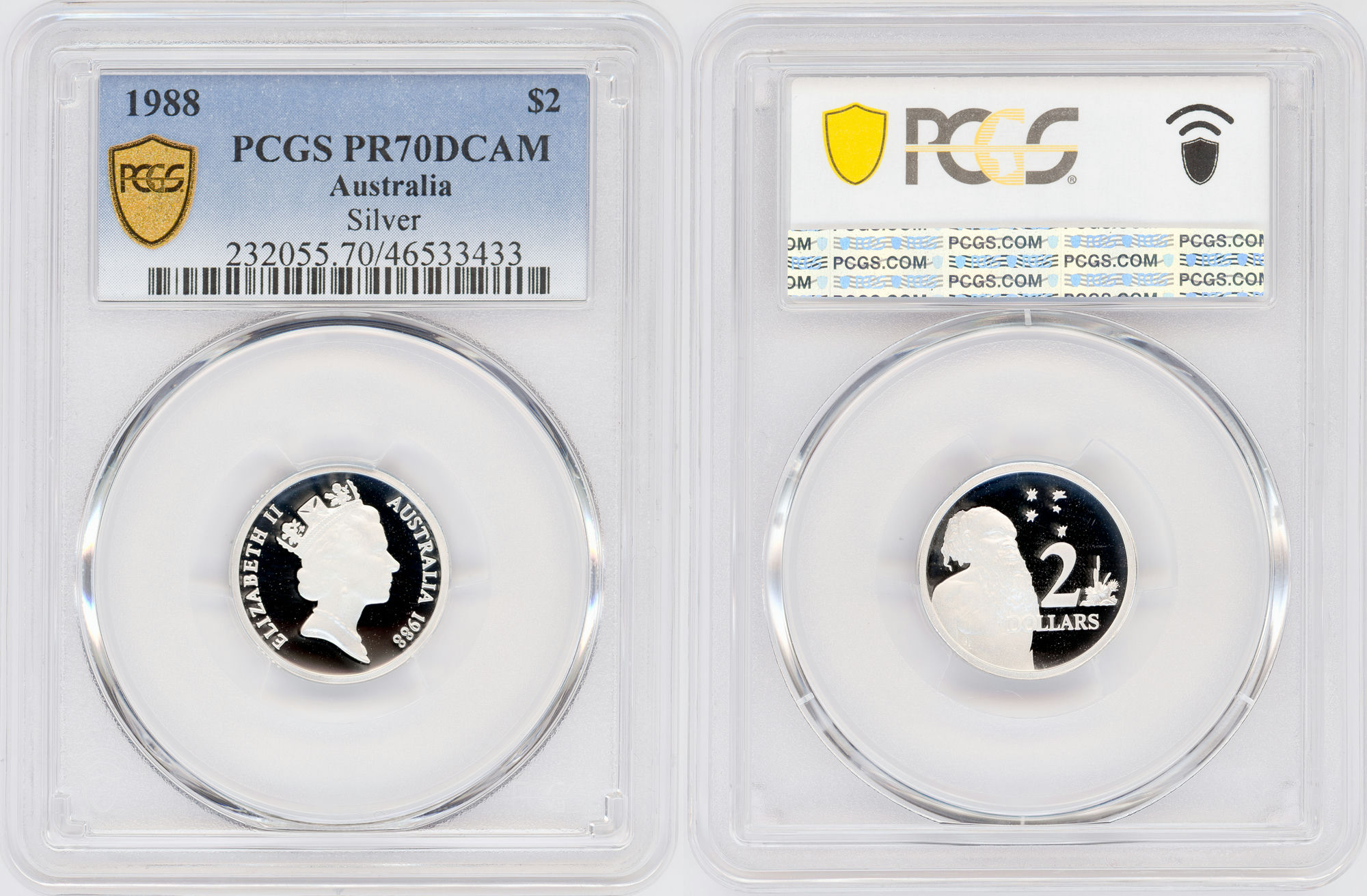 Silver, Two Dollar, 1988, PCGS PR70DCAM