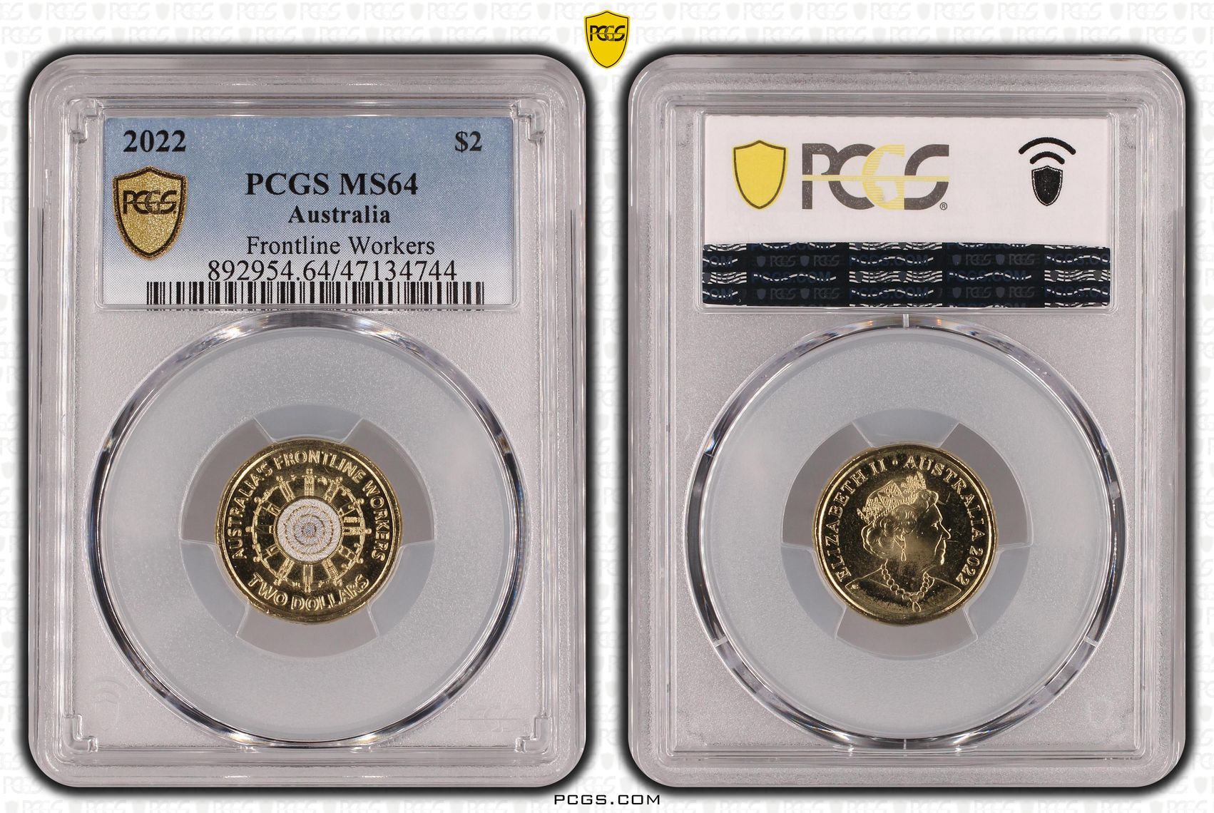 Elizabeth II, Frontline Workers Colorized, Two Dollar, 2022, PCGS MS64