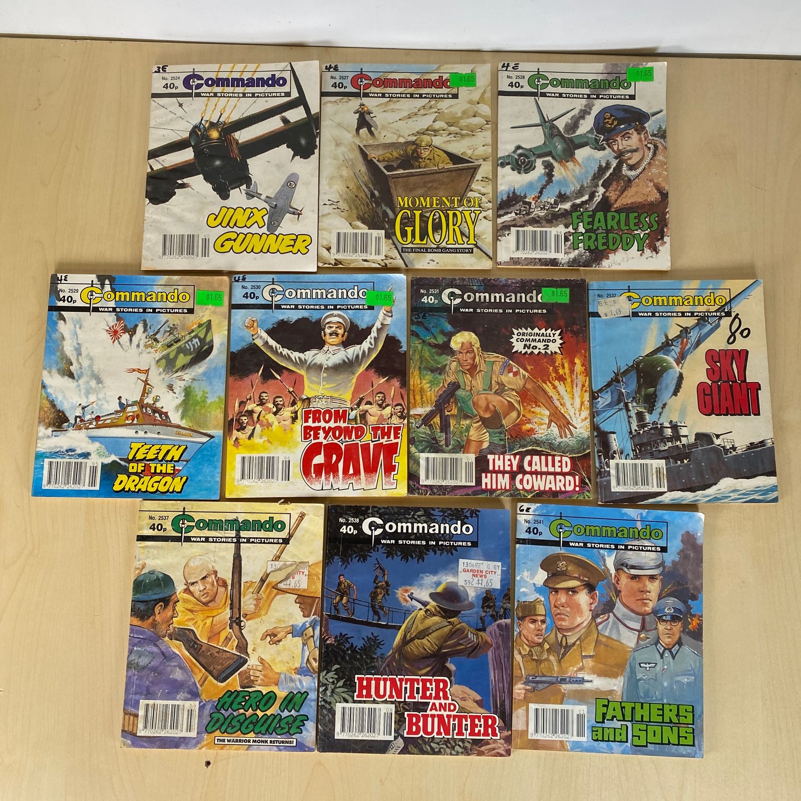 Commando War Comics Issues - 2524, 2527, 2528, 2529, 2530, 2531, 2532, 2537