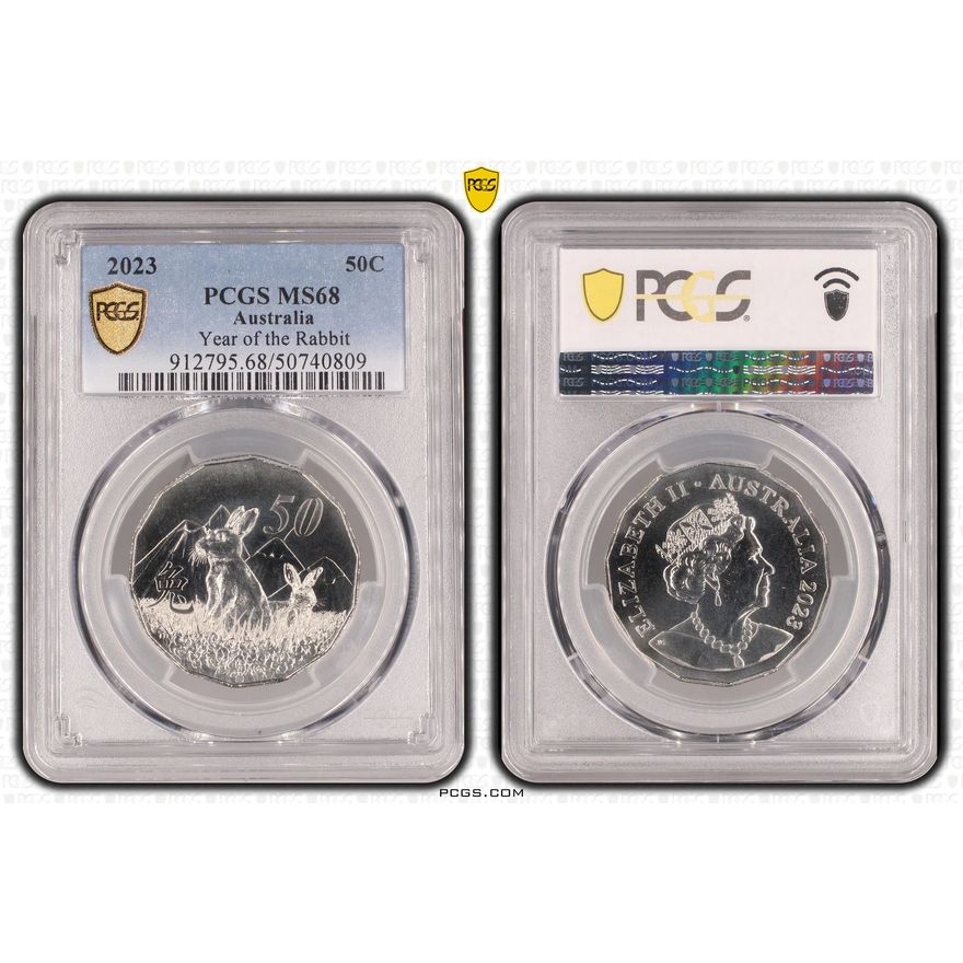 Year of the Rabbit, Fifty Cent, 2023, PCGS MS68