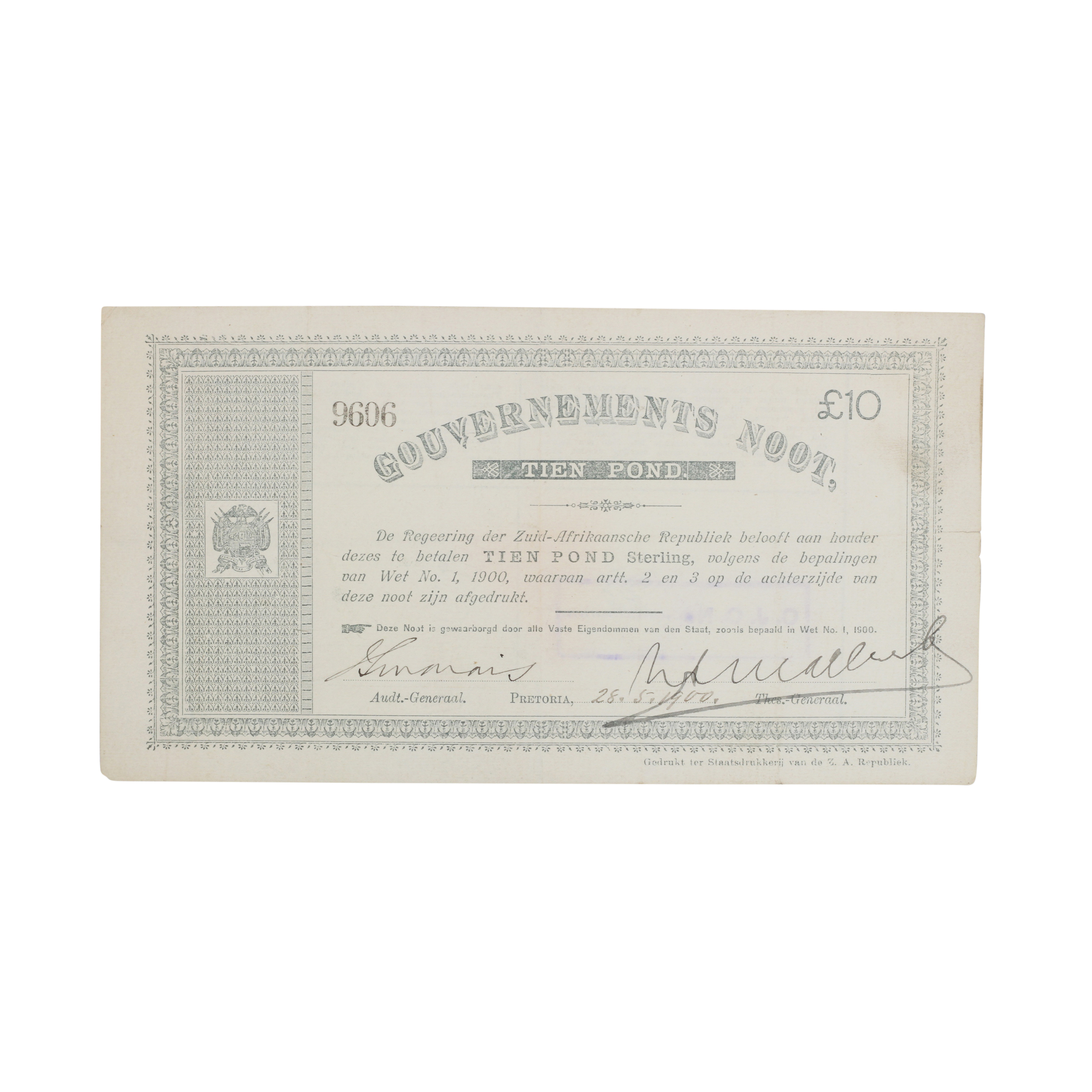 96. · Government Note, Ten Pounds, gEF