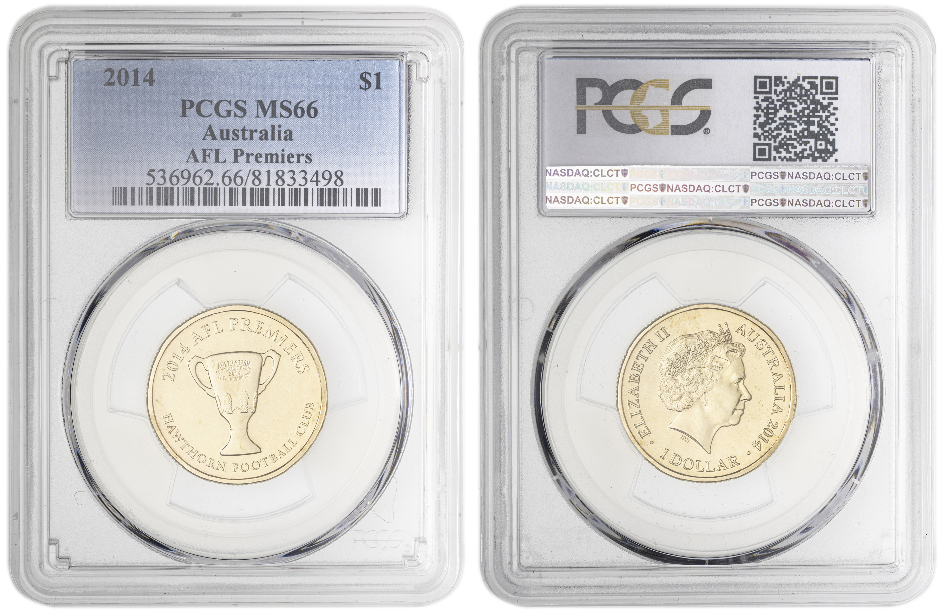 AFL Premiers , One Dollar, 2014, PCGS MS66