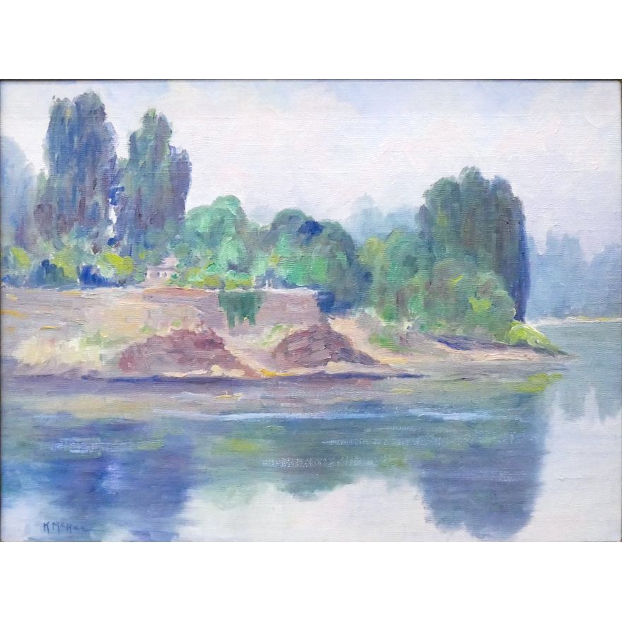 Katherine McRae ''Coastal Scene'' Oil Painting Framed 16''x19''
