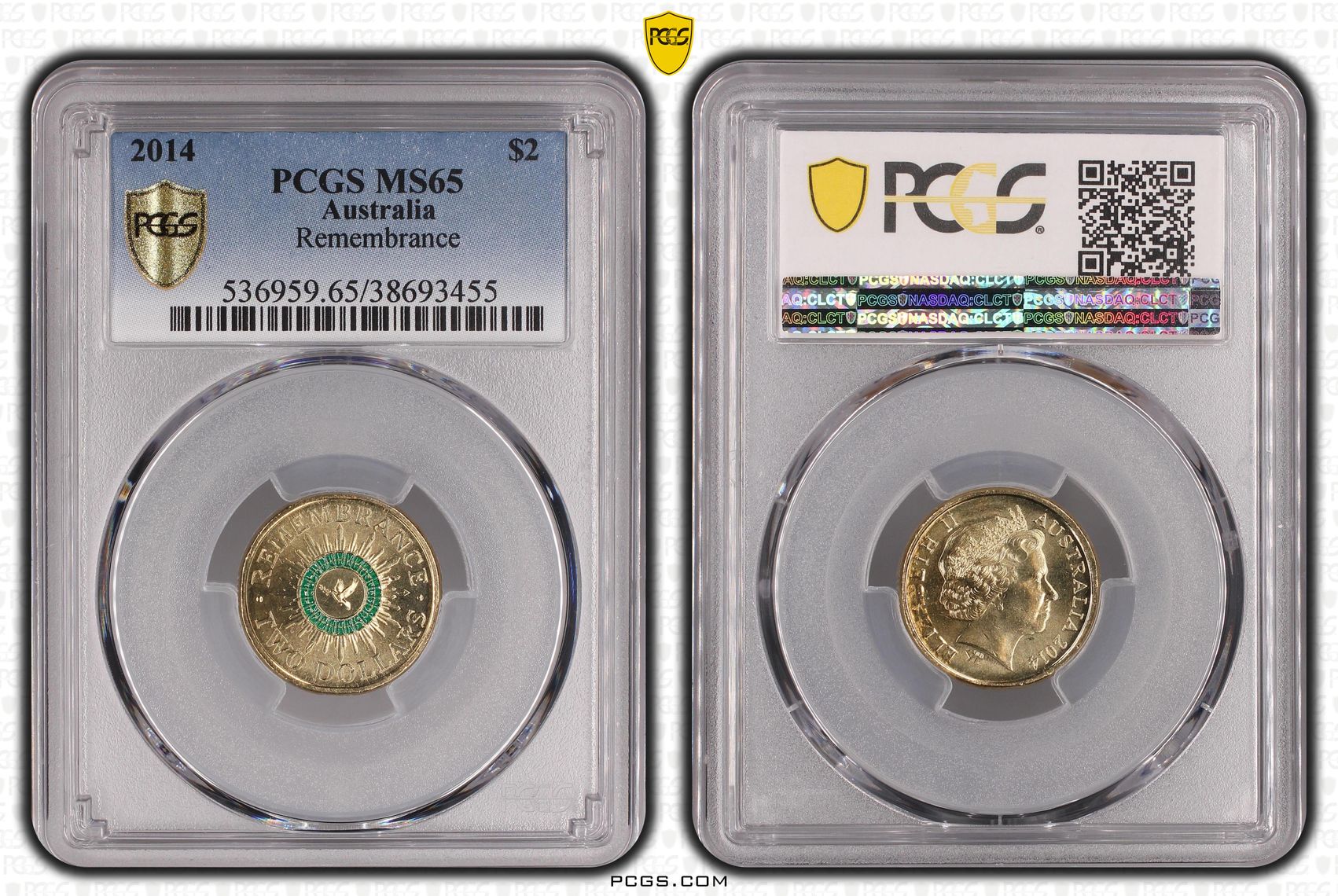 Remembrance - Colorized , Two Dollar, 2014, PCGS MS65