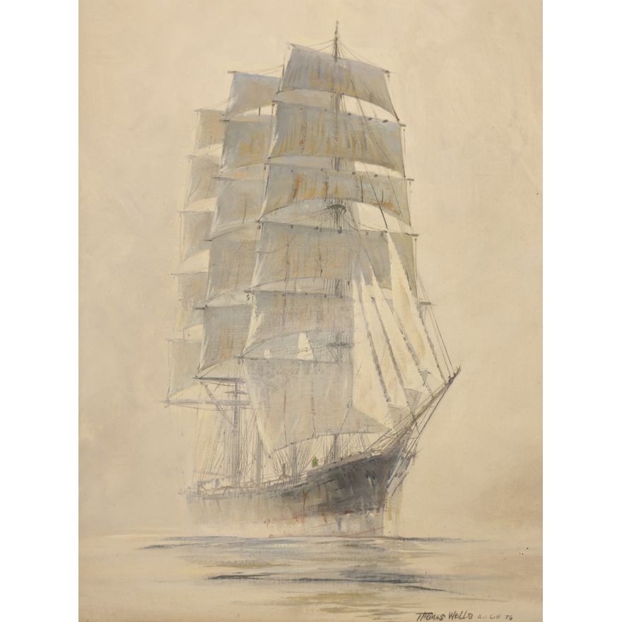 Thomas Wells ''Panape in 'Pea Soup' Fog'' 1976 Oil