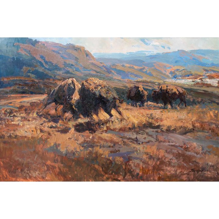Buffalo Herd by Jack (Jac) Elmo King (1920-1998)