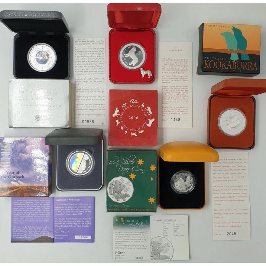 Aus. Silver Proof Coins (x5)