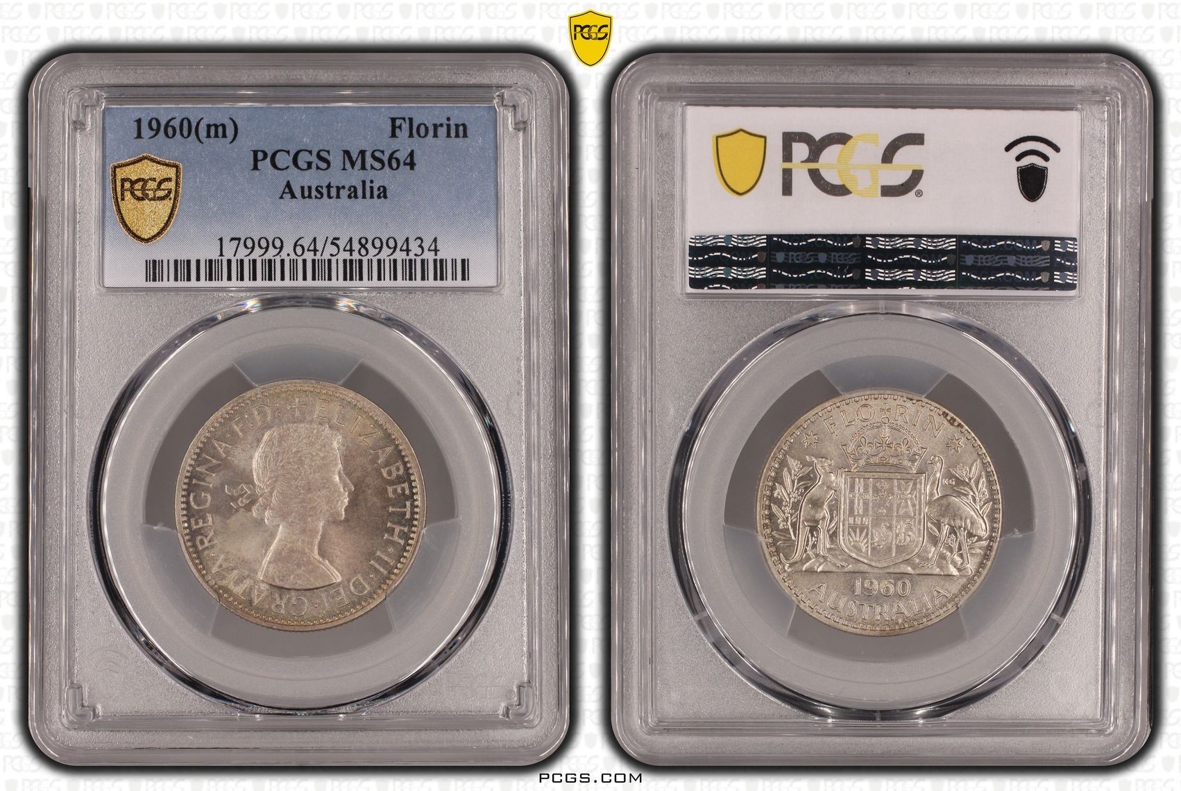 Elizabeth II, Florin, 1960(m), PCGS MS64