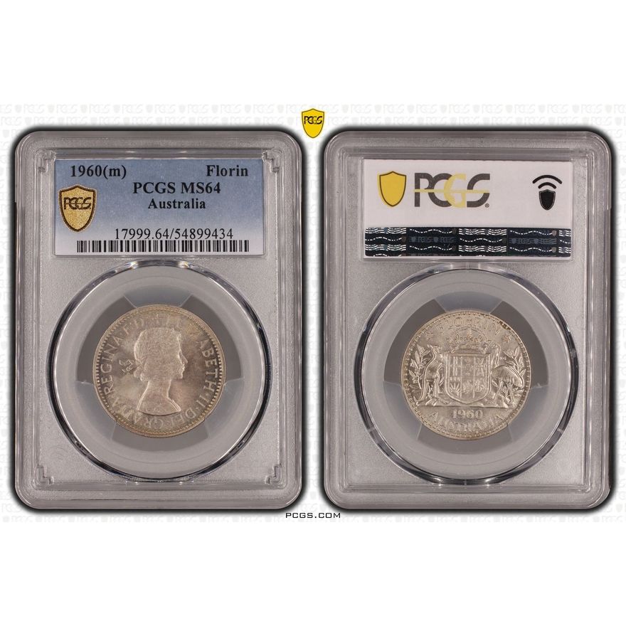 Elizabeth II, Florin, 1960(m), PCGS MS64