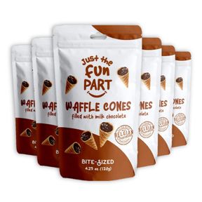 JUST THE FUN PART, BITE-SIZE CRISPY MINI WAFFLE CONES WITH PREMIUM BELGIAN CHOCOLATE, GREAT FOR SNACKS, DESSERT, GRAB & GO - KOSHE